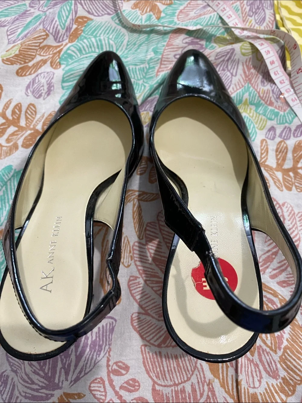 Real Patent Leather Slingback Heels. Size 8. Worn once. Leathe insole and bottom